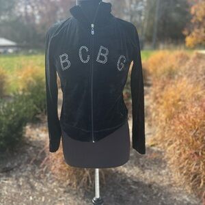 Vintage BCBG Max Azria Velour Zip Up Jacket - Medium